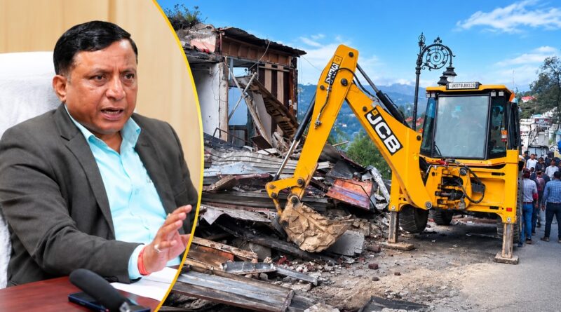 मसूरी के रॉक स्टोन पर चला एमडीडीए का बुलडोजर, अपर माल रोड पर अनाधिकृत निर्माण ध्वस्त